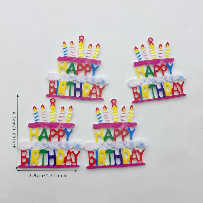Candle Making Date - 10 Breloques Acryliques Colorées Joyeux Anniversaire