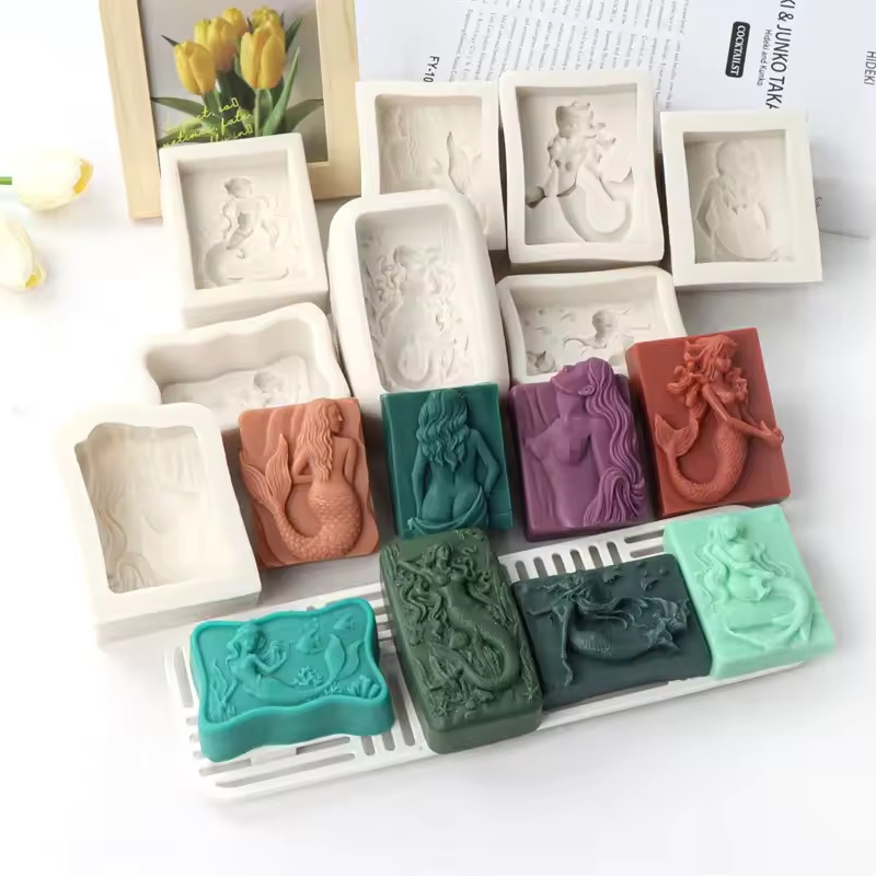 Candle Making Equipment - Moule en silicone 3D sirène style