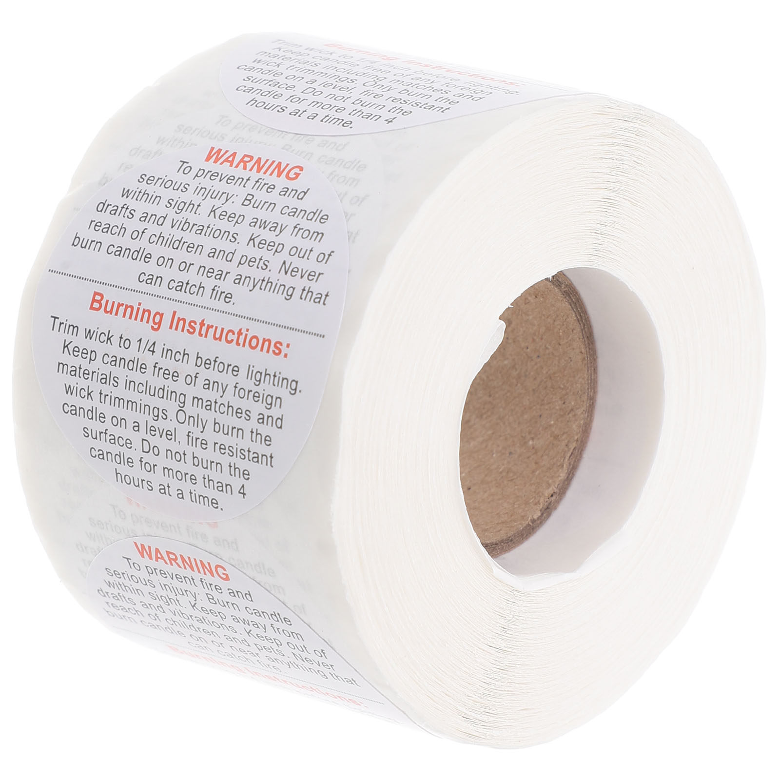 Candle Warning Label - Étiquettes d'avertissement rondes autocollantes de sécurité