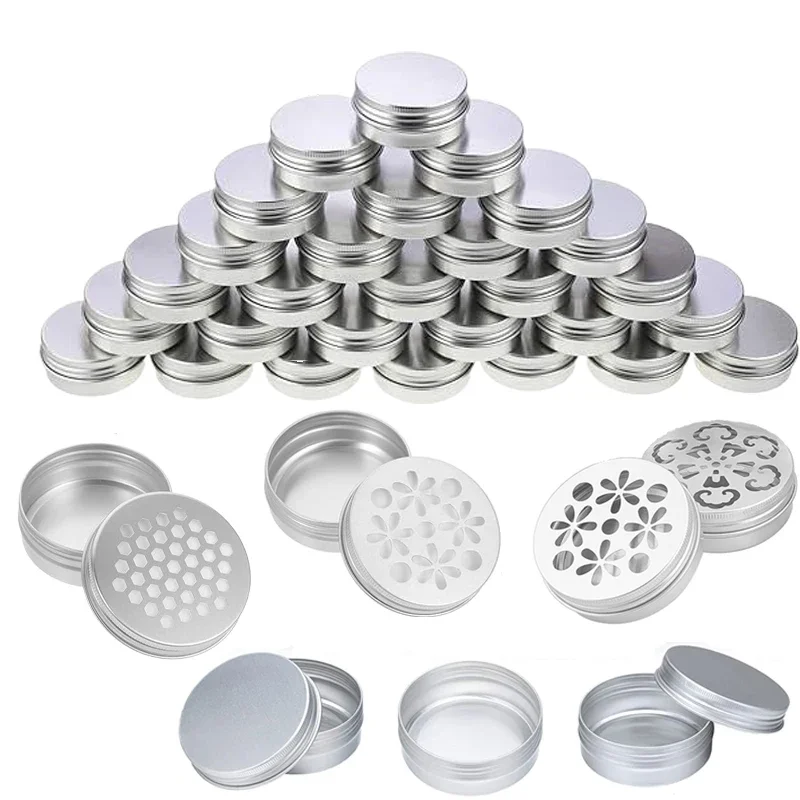 Tin Container Lid - 10 pots ronds en aluminium vides