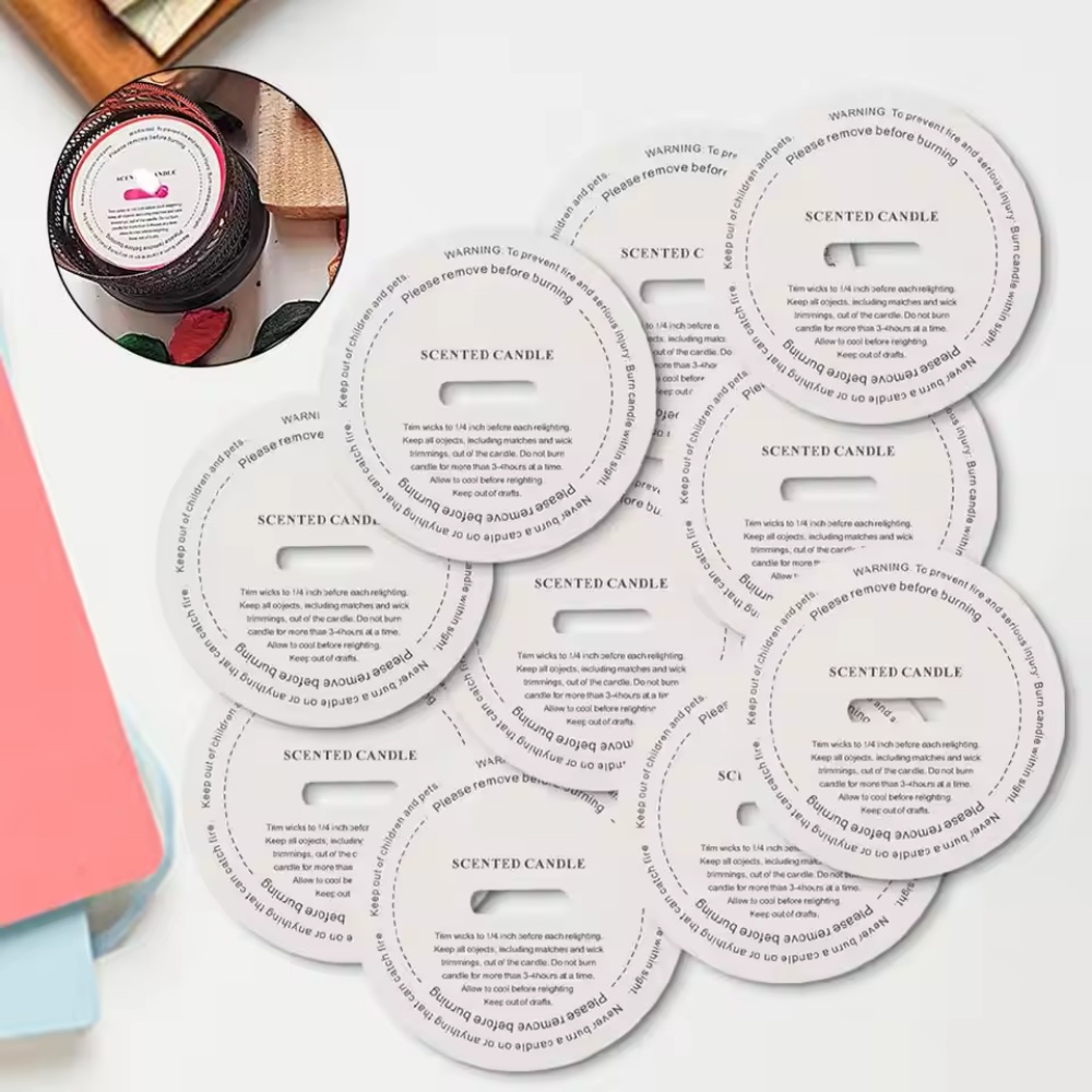 10/50 Pièces Étiquettes Rondes - Candle Warning Label avis et prix