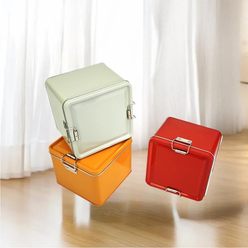 Boîte carrée de boîtes à biscu - Tin Container Lid avis et prix