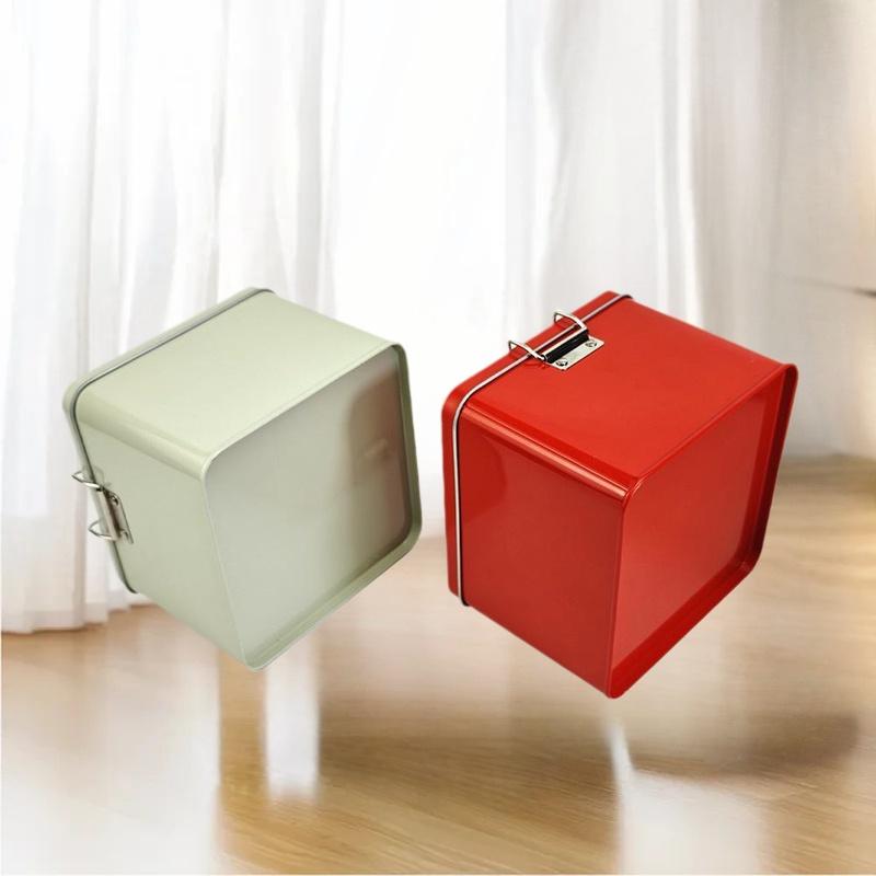 Boîte carrée de boîtes à biscu - Tin Container Lid avis et prix