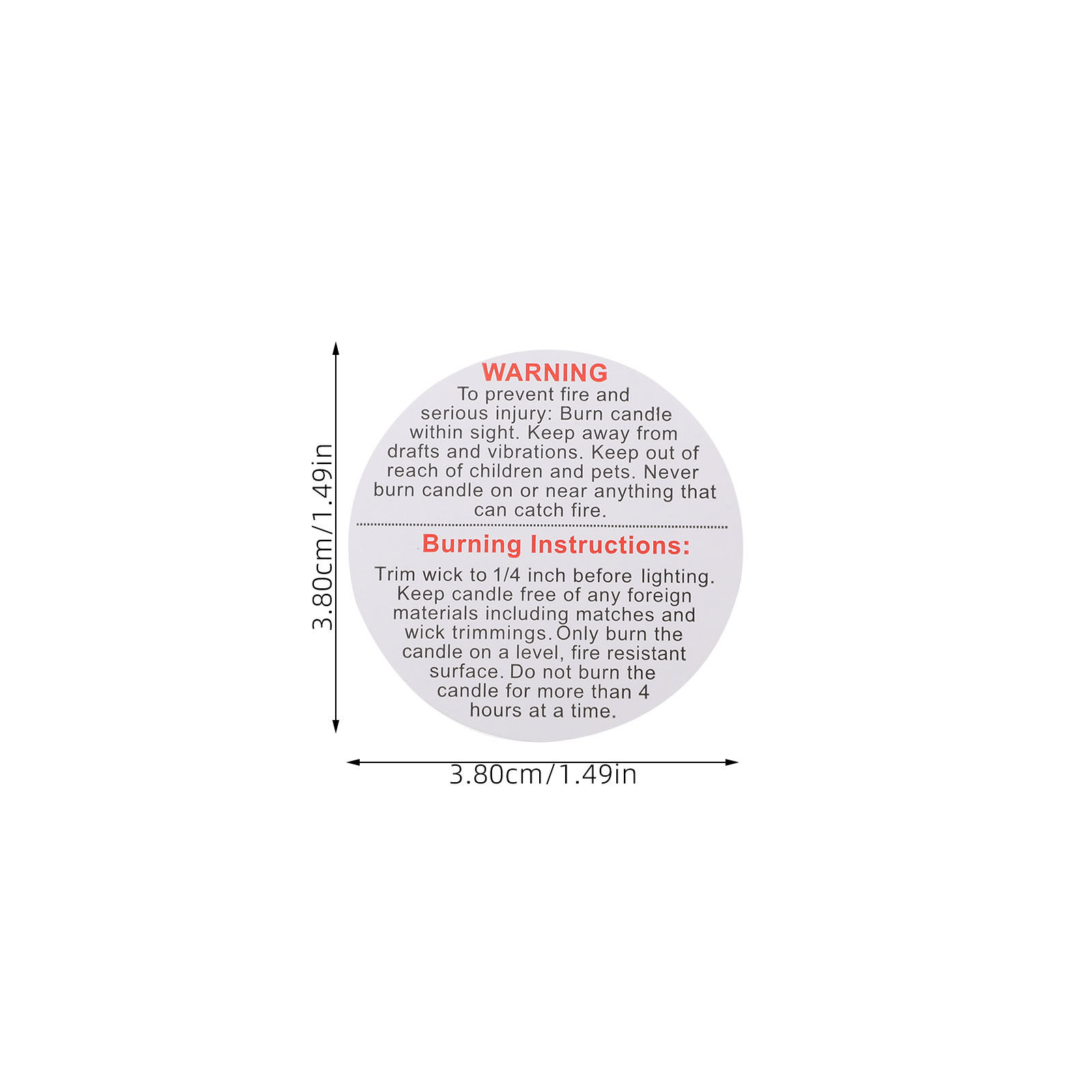 Étiquettes d'avertissement ron - Candle Warning Label avis et prix
